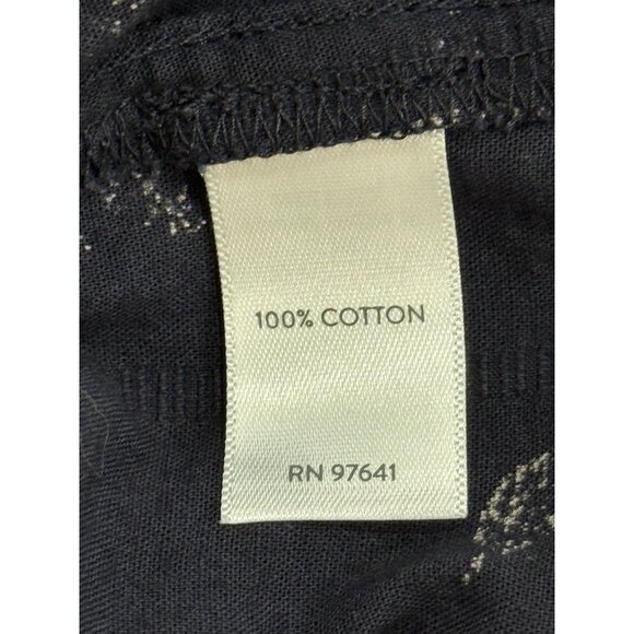 J. Jill Top Floral Bird Short Sleeve Blouse Ruffle Navy Blue Womens Size 4X - Picture 7 of 8